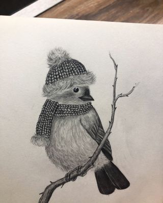 Krásný a Šťastný vstup do Nového roku 2025 vám všem přeji! 🥰🥂🍀 Vidíme se opět v roce 2025! 🎨☺️ #bird #birtsketch #sketch...